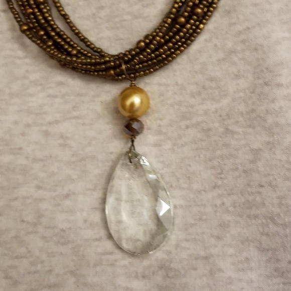 HANDMADE Chandelier Crystal and seed bead Necklace!! - Picture 5 of 6